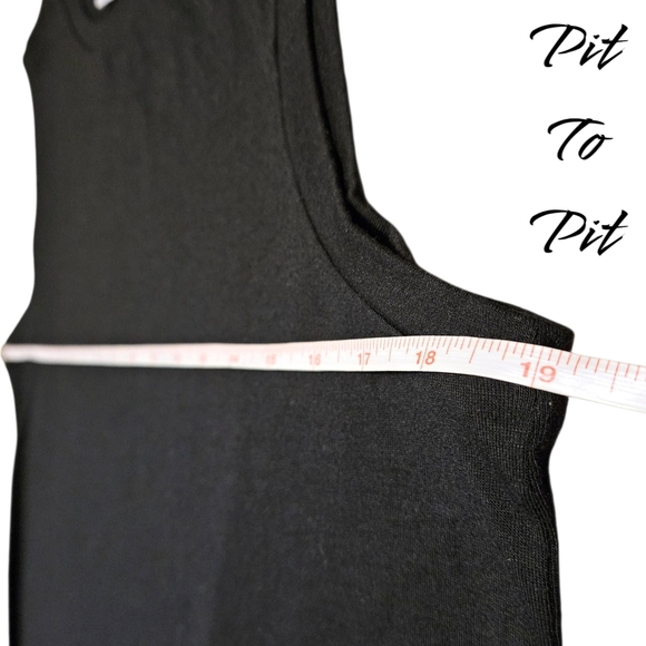 Double Zero Elevated Basic Black Midi Tank Dress | Minimalist Stretch Knit M - Picture 7 of 9